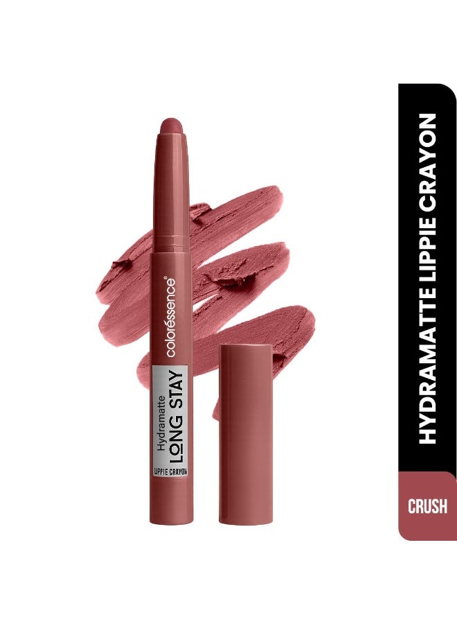 Coloressence Hydra Matte Long Stay Lip Crayon Lipstick (Crush) | Lasts Upto 12 Hours | Hydrating Formula | Non-Drying | Smudgeproof | Sweatproof | Rich Coverage - Image 2